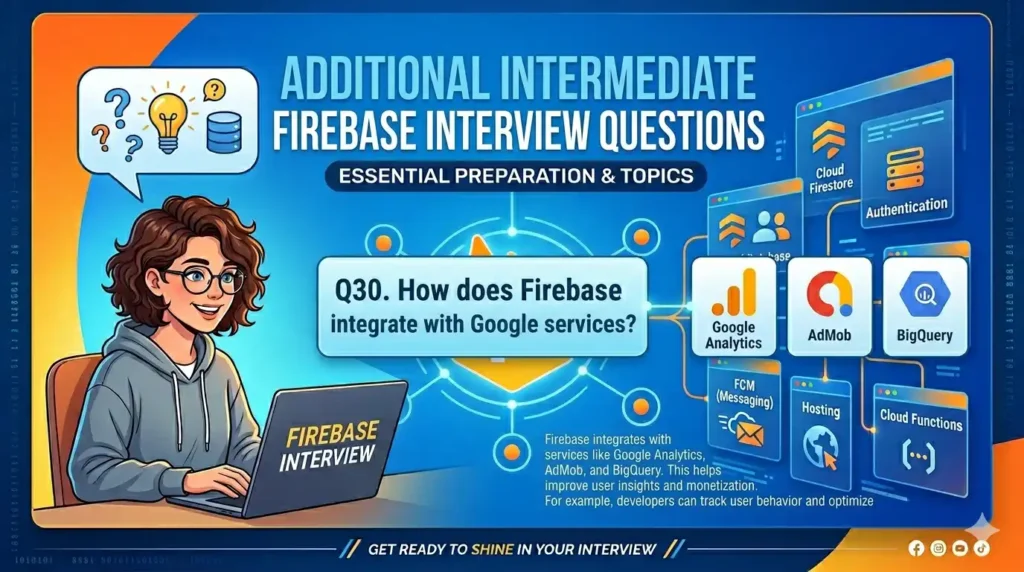 Q30. How does Firebase integrate with Google services?