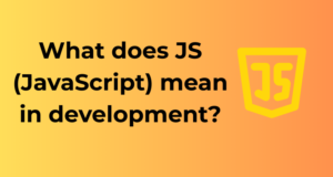 What does JS (JavaScript) mean in development?