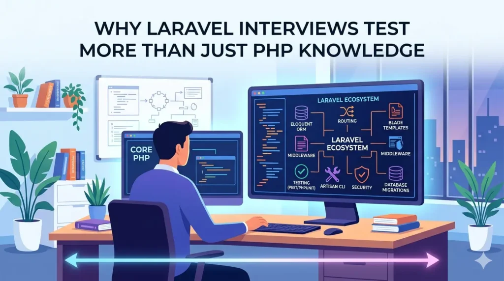 Gemini_Generated_Image_1kscvf1kscvf1ksc Why Laravel Interviews Test More Than Just PHP Knowledge