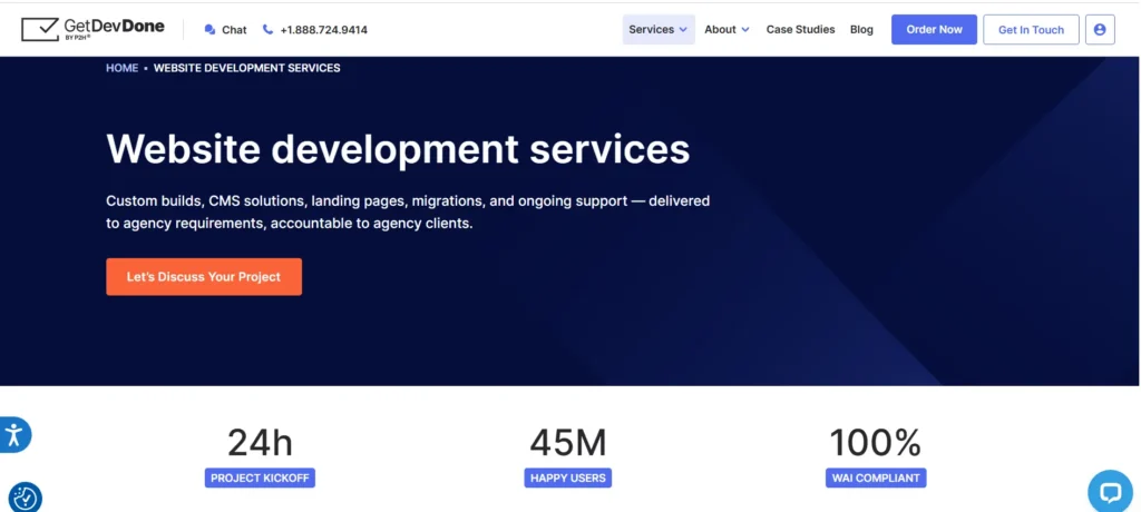 GetDevDone page screenshot