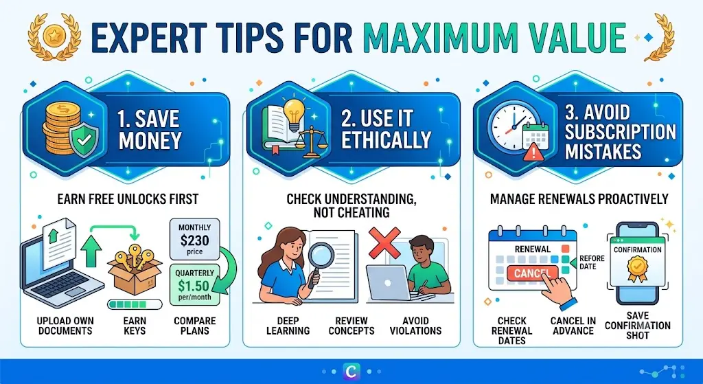 Expert tips to save money, use Course Hero ethically, and avoid subscription mistakes