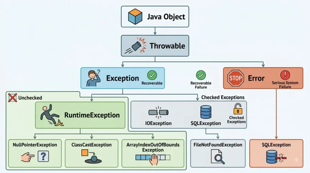 Java Exception Hierarchy Diagram Explained