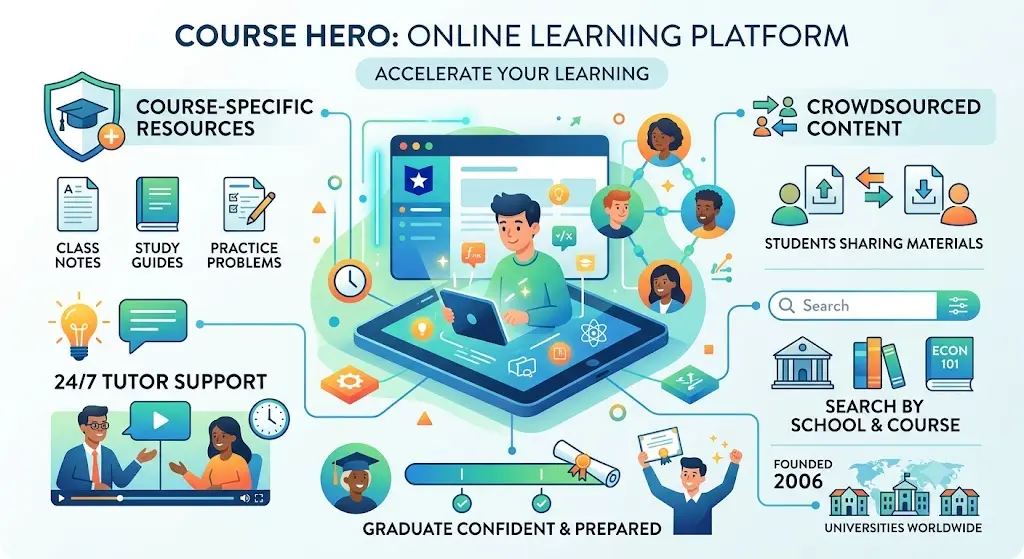 Course Hero online learning platform with study resources and tutor support