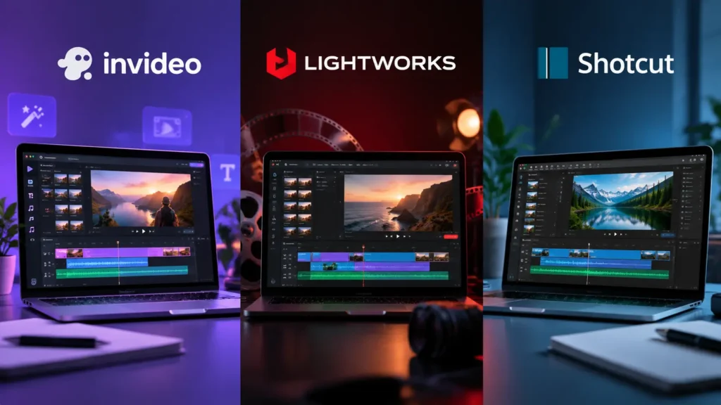 Invideo Editor vs Lightworks vs Shotcut: Comparing 3 Video Editing Workflows