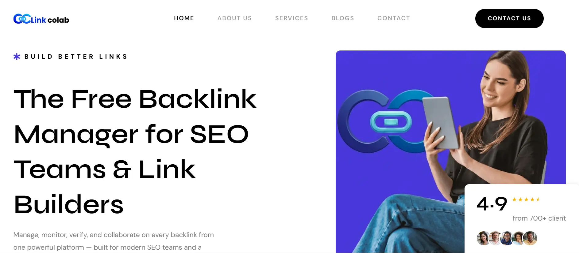 Homepage of LinkColab