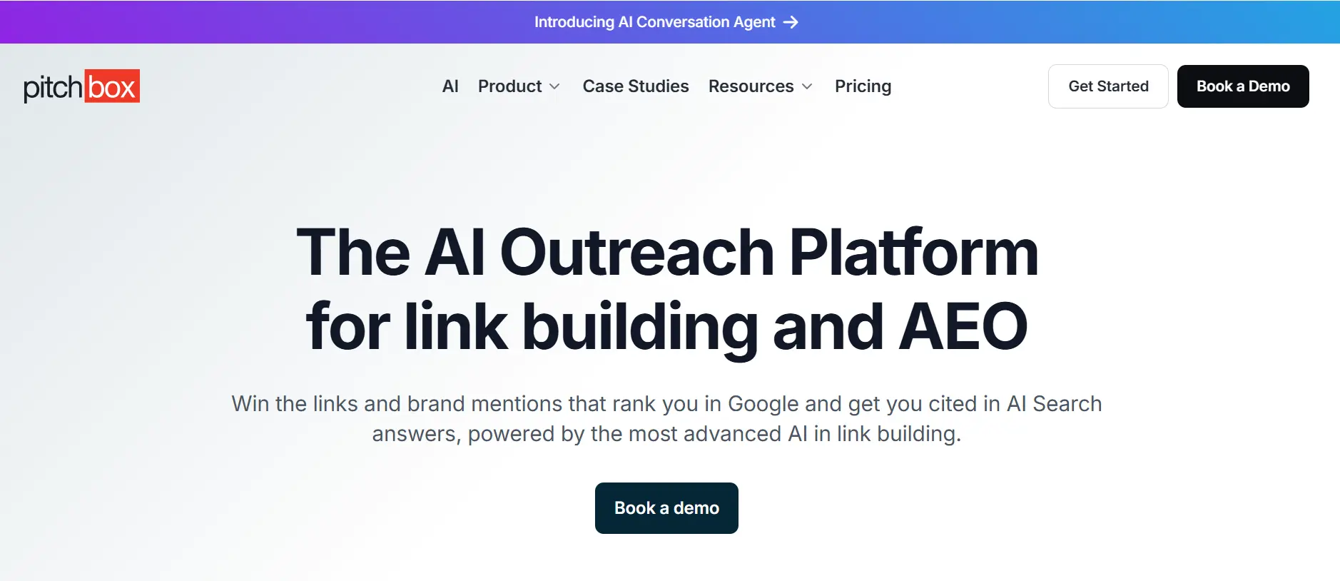 homepage of Pitchbox