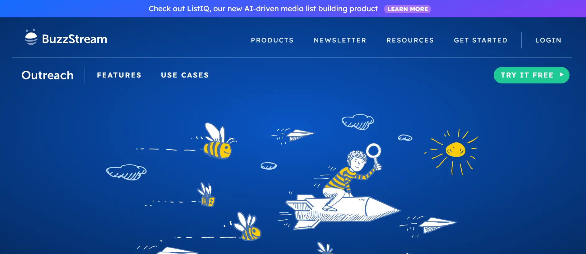 homepage of BuzzStream